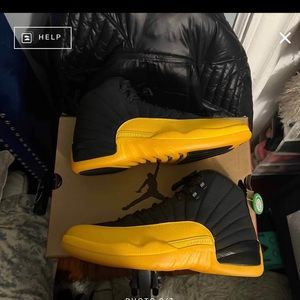Retro Jordan 12 size 12 black and gold